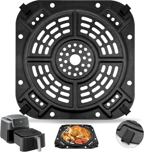 Vista 10 de Accesorios para freidora de aire Ninja AF080 Mini freidora de aire, 5.6 x 5.6 pulgadas, cuadrada, de grado alimenticio, antiadherente, freidora