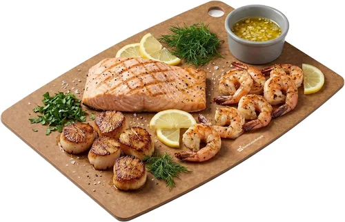 Vista 9 de Restaurantware Nature Tek - Tabla de cortar de 14.5 x 10.8 pulgadas, 1 tabla de cortar de doble cara, duradera que soporta temperaturas de hasta 350