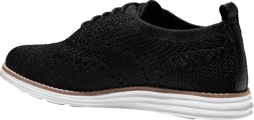 Vista 7 de Cole Haan Originalgrand Stitchlite Wingtip Oxford para mujer tejido negro/blanco óptico.