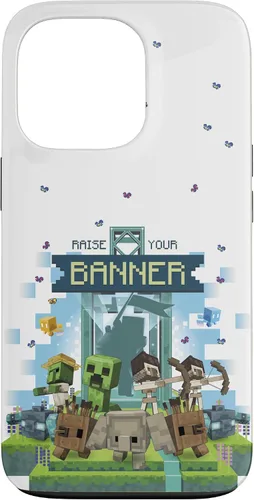 Vista 10 de Minecraft Legends Raise Your Banner Mobs Group Shot - Carcasa para iPhone 17