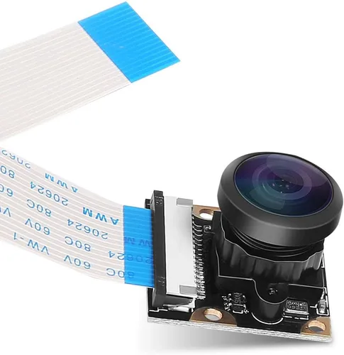 Vista 2 de DORHEA Cámara Raspberry Pi 4 B - 222 FoV Fisheye Cámara Web Gran Angular Con Visión Nocturna, 5 Megapíxeles 1080p OV5647 Módulo de Video para Pi