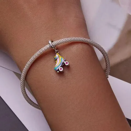 Vista 3 de Abalorios de plata de ley 925 para mujer, estrella de mar, luna, unicornio, ojo de ojo para pulseras, collar y colgante