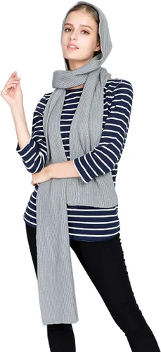 Vista 8 de Bellady Bufanda con capucha de punto de invierno Negro