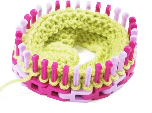 Vista 4 de Authentic Knitting Board Flexee Loom Links Skinny, calibre pequeño, para hilo fino, 48 eslabones, 96 clavijas