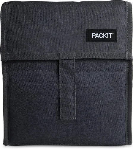 Vista 20 de PackIt® Bolsa de almuerzo congelable, almendra, fabricada con tecnología ECOFREEZE®, plegable, reutilizable, cierre de cremallera y pliegue con asa