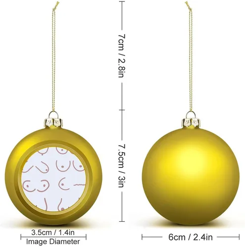 Vista 2 de Boobs Funny Shatterproof Matte Christmas Balls for Tree Wreath Home Decor 1PCS