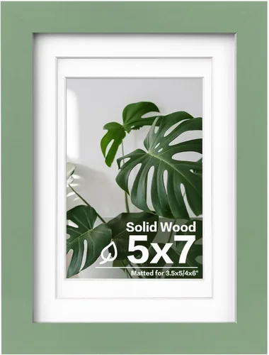 Vista 164 de Egofine - Portarretratos de 4 x 6 pulgadas, de madera maciza con plexiglás, para fotos de 3.5 x 5 con paspartú o de 4 x 6 sin paspartú, para colocar