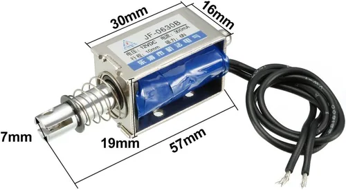 Vista 2 de uxcell Tipo electroimán linear del solenoide del movimiento del empuje, DC 12V 300mA 8.4W 6N 32.8 ft m JF-0630B