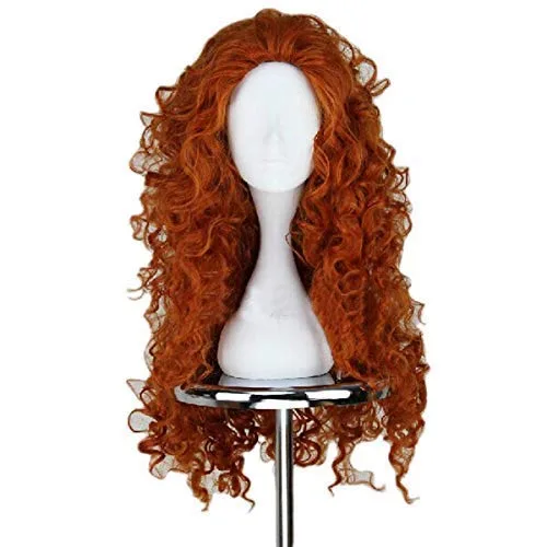 Vista 5 de Anogol D0048 red para cabello + peluca rizada para fiesta de disfraces y cosplay