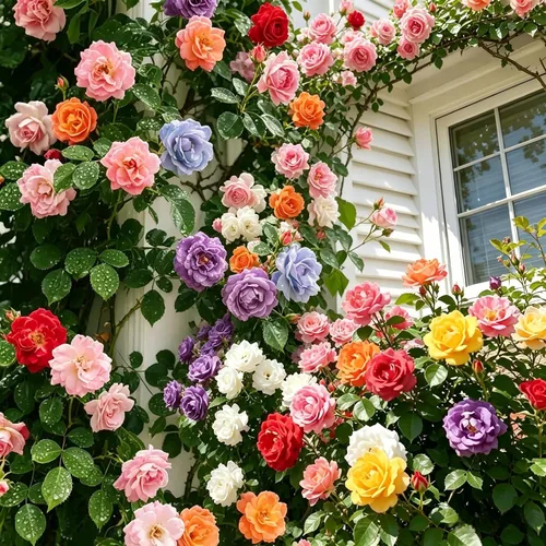 Vista 4 de 310 semillas de rosas para plantar, flores de vid rosa perennes fragantes para enrejado, valla y cenadores, escalador de jardín de larga floración