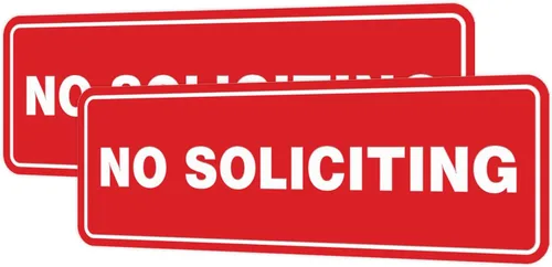 Vista 25 de Estándar No Soliciting Door/Wall Sign - Negro - Pequeño