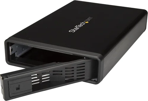 Vista 2 de StarTech. com Caja de disco duro externo SATA de 3,5" - Caja de disco duro eSATA/USB 3.0 sin bandeja con UASP (S351BMU33ET) UASP, hasta 5 Gbps