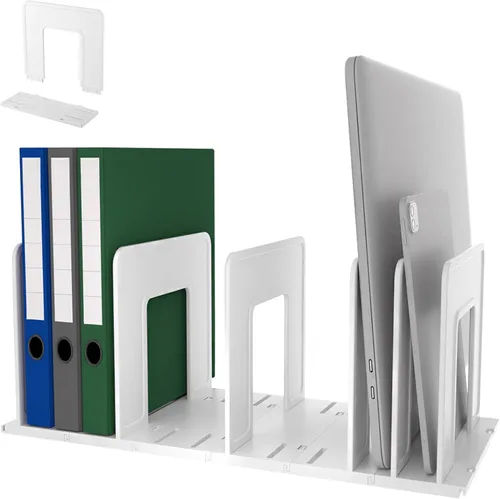 Vista 20 de Clasificador de Archivos Vertical Ajustable de Plástico Resistente Expandible Soporte de Archivos Vertical, Organizador de Carpetas de Escritorio
