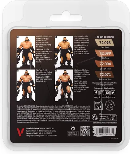 Vista 2 de Vallejo - Set de color piel bronceada Game Color Contiene 4 botellas de 18 ml (0.60 fl.oz.)
