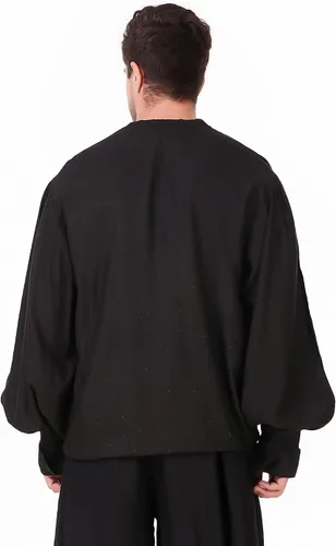 Vista 3 de BoheeWohee Camisa de pirata gótica renacentista medieval Cosplay RayónAlgodón