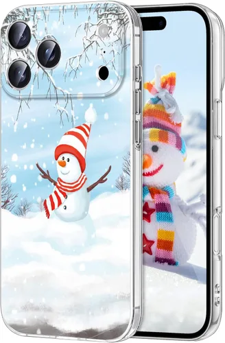 Vista 10 de Newseego Funda de Navidad para iPhone 13, Serie Linda a Prueba de Golpes Anti-Amarillo PC Duro + Parachoques TPU Cubierta Protectora para Mujeres