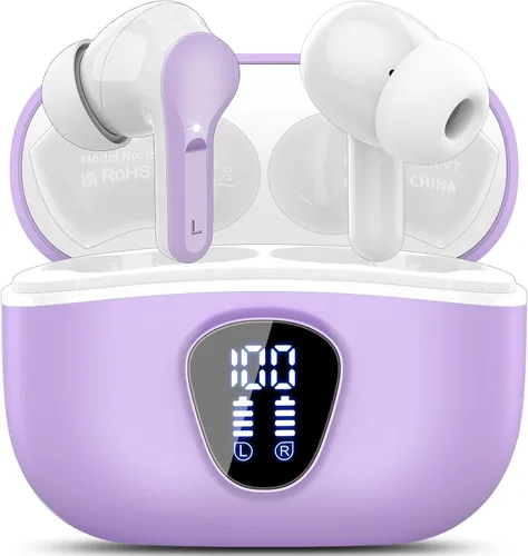 Vista 10 de Auriculares inalámbricos, Auriculares Bluetooth 5.4 HiFi Estéreo, Auriculares Bluetooth con Micrófono ENC de Cancelación de Ruido, Auriculares