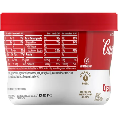 Vista 5 de Campbell's Sopa cremosa de tomate, cuenco para microondas de 15.4 onzas (paquete de 8)