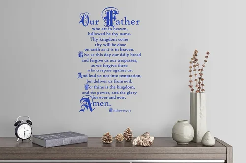 Vista 11 de 38"x24" Lord's Prayer Our Father Who Art in Heaven Give Us This Day Our Daily Bread Amen Mateo 6:9-13 - Adhesivo decorativo para pared