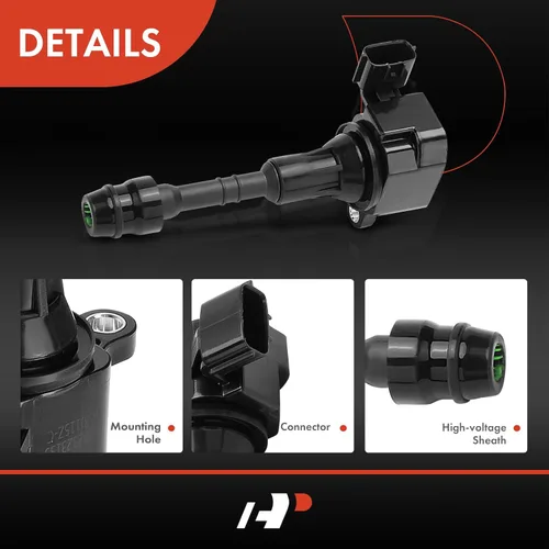 Vista 5 de A-Premium Juego de 6 paquetes de bobinas de encendido compatibles con Nissan Altima 2002-2006, Murano 2005-2008, Quest 2004-2009 3.5L, Frontier