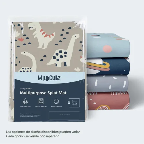 Vista 9 de Tapete resistente para salpicaduras de bebé de 51 pulgadas para debajo de la silla alta Incluye bolsa húmeda Tapete lavable de primera calidad