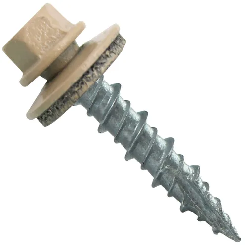 Vista 129 de Tornillos para techos de metal gris ABC 10 x 1 - Cabezal hexagonal - Arandela EPDM - Arandela de arranque automático/roscado - 1 bolsa - 250
