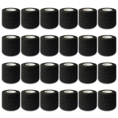 Vista 10 de Autdor Envoltura de agarre de tatuaje, 12 unidades de 2 pulgadas x 5 yardas, cinta de agarre cohesiva desechable para tatuajes, rollos de vendaje