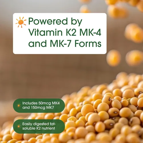 Vista 6 de NatureBell Suplemento de Vitamina K2 de Espectro Completo con MK-7 y MK-4, 200 mcg, 240 cápsulas Fórmula 2 en 1, complejo de vitaminas K – Apoya