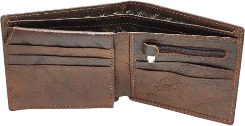 Vista 6 de Christian Art Gifts Cartera de cuero genuino para hombre Fuerte y valiente con incrustaciones de latón " Deuteronomio 316 versículo de la Biblia