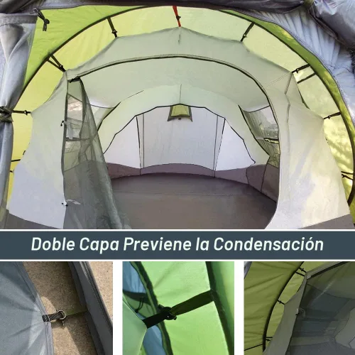 Vista 4 de 6 Person Easy Pop Up Tents for Camping - AYAMAYA Double Layer Waterproof Instant Tent with Vestibule & Porch, Large Size Family Tent Automatic Setup