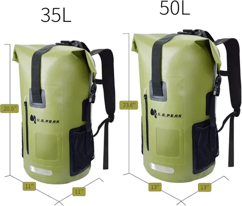 Vista 5 de SEPEAK - Mochila impermeable IPX6 de 35 L, con cierre enrollable, accesorios para kayak, artículos esenciales para camping, natación, playa, pesca