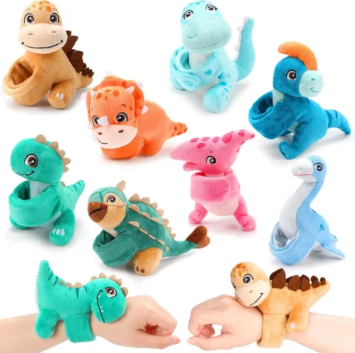 Vista 8 de Liliful Paquete de 8 pulseras de peluche para niños, regalos de animales de peluche, premios de clase de graduación de 8 pulgadas, muñequera, linda