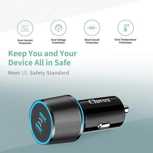 Vista 6 de Paquete de 6 cargadores de coche USB C, carga rápida de 40 W para iPhone 17/16 Pro Max/Plus/16 SE/15/14, Samsung Galaxy S25