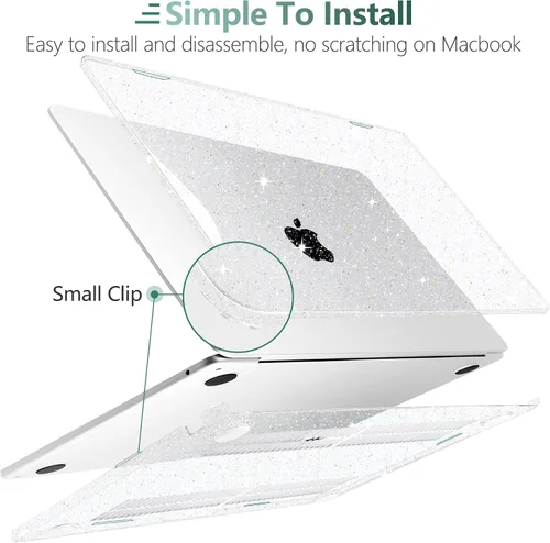 Vista 3 de TWOLSKOO Compatible con MacBook Air M4 de 15 pulgadas funda lanzamiento 2025-2023 M4 A3241 M3 A3114 M2 A2941, carcasa rígida de plástico y protector