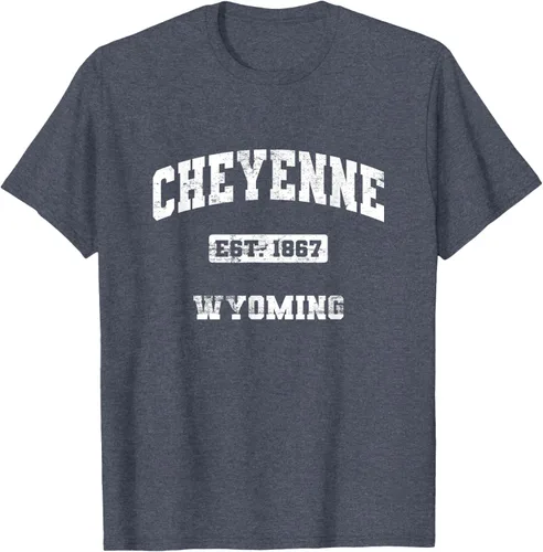 Vista 33 de Cheyenne Wyoming WY vintage state Camiseta de estilo atlético, Negro