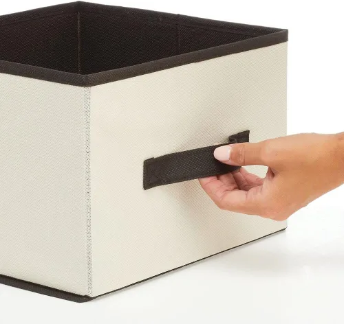 Vista 5 de mDesign Contenedor de tela para organizador de cubos, cubo de almacenamiento plegable de tela, organizador de almacenamiento plegable para armario