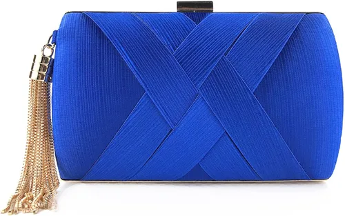 Vista 11 de Elegante bolso de mano de seda con colgante de borla para mujer, para novia, boda, graduación, fiesta de noche