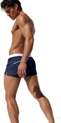 Vista 5 de TONLEN Mens Swimwear Short Swim Trunks with Zipper Pocket