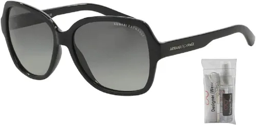 Vista 2 de Armani Exchange AX4029S FIT - Gafas de sol con diseño de mariposa para mujer paquete con kit de cuidado complementario iWear