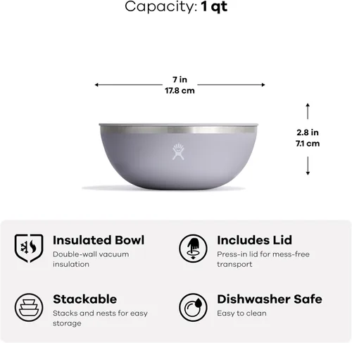 Vista 3 de Hydro Flask Outdoor Kitchen Bowl - Stainless Steel Dinnerware Reusable Camping Gear Mess Kit - Dishwasher Safe, BPA-Free, Non-Toxic
