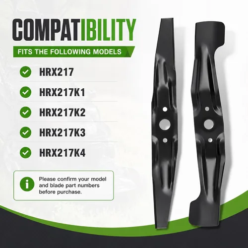 Vista 3 de HRX217 Juego de cuchillas para cortacésped, juego de cuchillas dobles MicroCut de 21 pulgadas compatible con cortacéspedes HRX217K1-K4, cuchillas