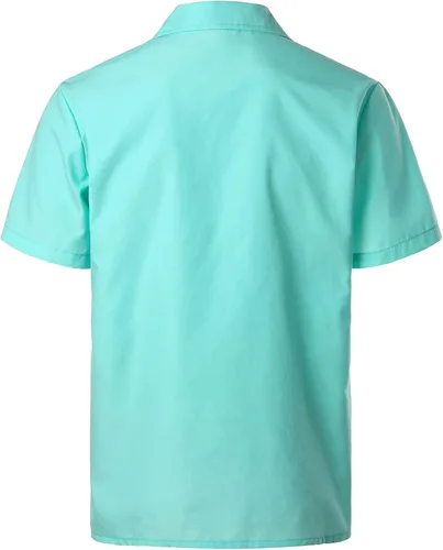 Vista 2 de ZYXTIM Camisas de guayabera cubana para hombre de manga corta, casual, con botones, camisas de verano para la playa, camisas hawaianas con bolsillos