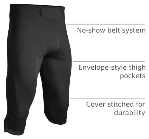Vista 4 de Champro Boys' Touchback Football Practice Pants Negro
