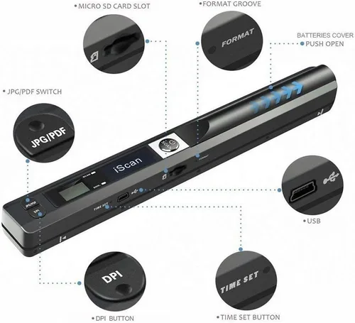 Vista 6 de VuPoint Solutions ST415 Handheld Magic Wand Portable Scanner Kit for Document and Image - OCR Software, JPG/PDF, 900DPI, Color/Mono