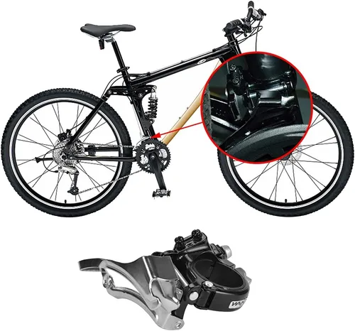 Vista 7 de Desviadores delanteros para bicicleta, abrazadera de 3 velocidades en desviadores delanteros compatibles con enrutamiento superior o inferior
