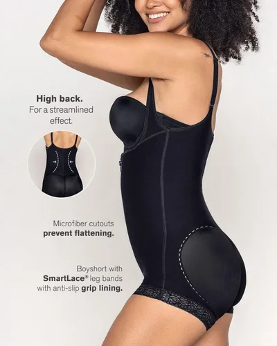 Vista 5 de Leonisa Modelador de cuerpo con control de abdomen para mujer - Body moldeador de compresión