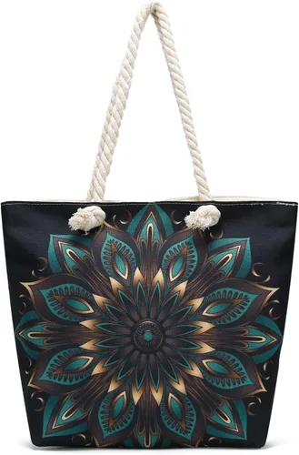 Vista 7 de Bolsas de mano con asa de cuerda, bolsa grande con asas de cuerda, lona resistente, reutilizable, bolsa de compras para comestibles, bolsa de playa