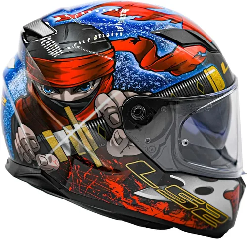 Vista 3 de LS2 Casco integral Stream Street Casco Ninja Red Blue