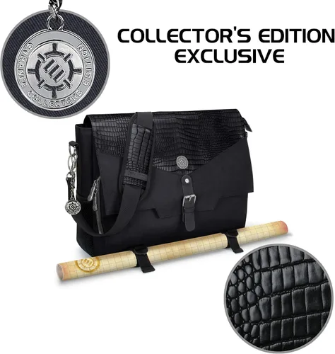 Vista 7 de ENHANCE Collector's Edition RPG Player's Essentials DND Bolsa - Bolsa de mensajero con exterior Dragon Hide que cabe de 2 a 4 libros, carpetas