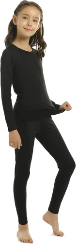 Vista 2 de ViCherub - Conjunto de ropa interior térmica para niñas, pantalones largos para niños pequeños, capa base ultra suave, forro polar, térmicas, 2
